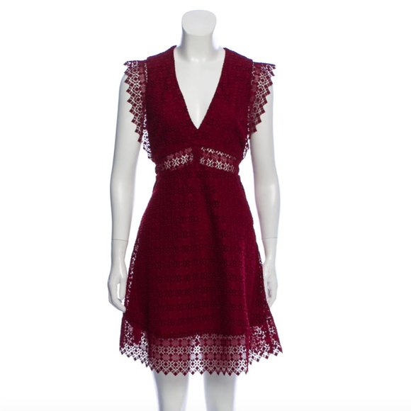 SANDRO Mini Lace Dress Size 0 (XS, waist 24-25) - Picture 5 of 6